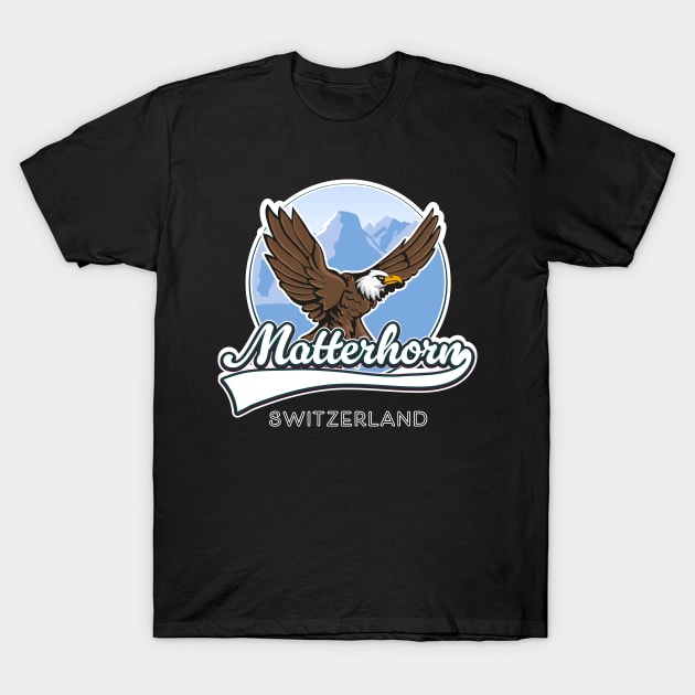 Matterhorn Switzerland travel logo T-Shirt by nickemporium1